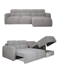 Narożnik Calvano S, elektrycznie wysuwane siedzisko, pojemnik, Wersal