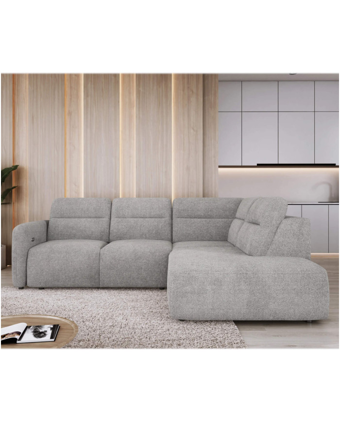 Narożnik Calvano L, elektrycznie wysuwane siedzisko, pojemnik, Wersal