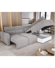 Narożnik Calvano L, elektrycznie wysuwane siedzisko, pojemnik, Wersal