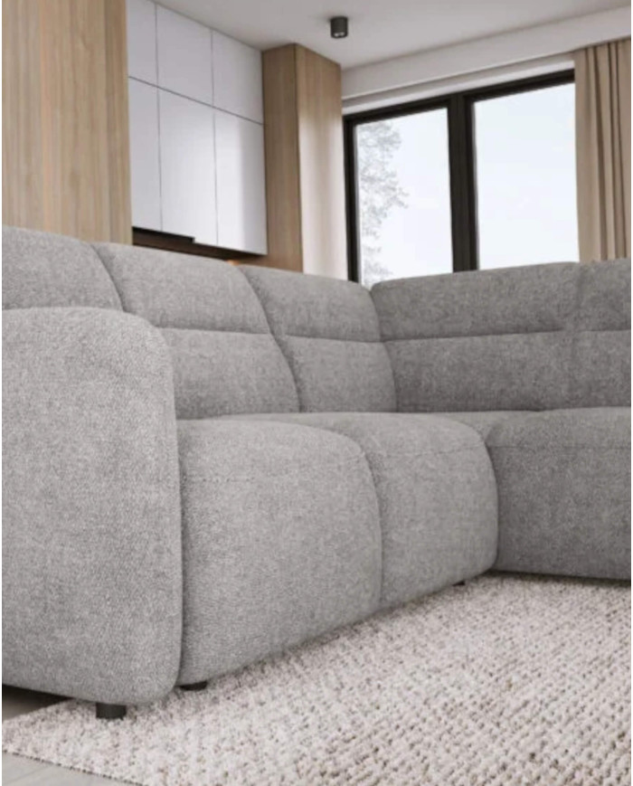 Narożnik Calvano L, elektrycznie wysuwane siedzisko, pojemnik, Wersal