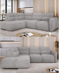 Narożnik Calvano L, elektrycznie wysuwane siedzisko, pojemnik, Wersal