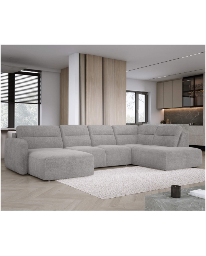 Narożnik Calvano XL, elektrycznie wysuwane siedzisko, pojemnik, Wersal