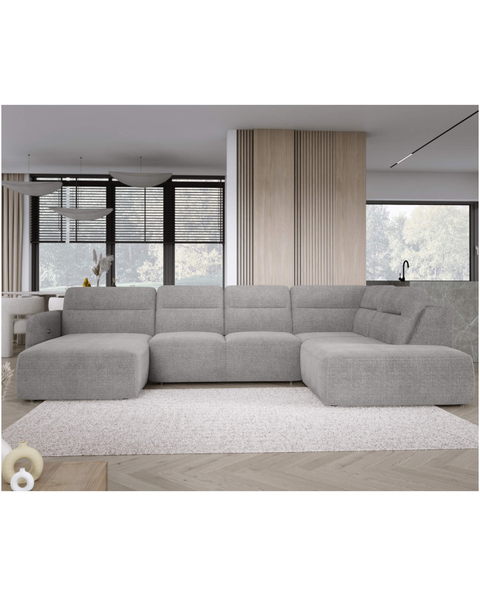 Narożnik Calvano XL, elektrycznie wysuwane siedzisko, pojemnik, Wersal