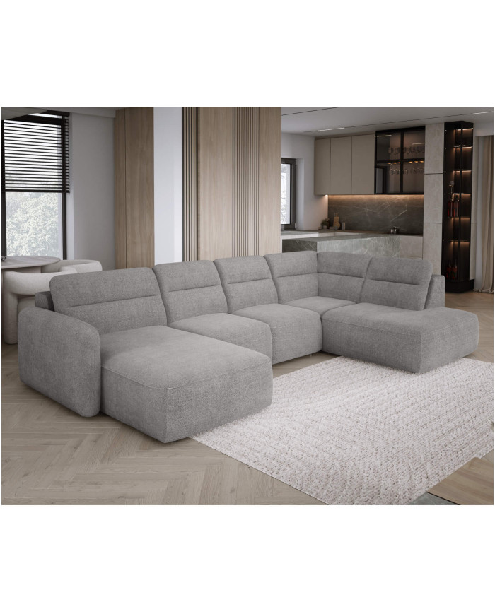 Narożnik Calvano XL, elektrycznie wysuwane siedzisko, pojemnik, Wersal