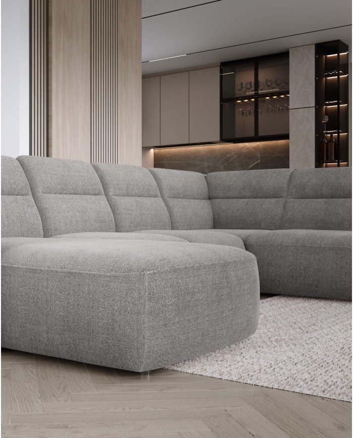 Narożnik Calvano XL, elektrycznie wysuwane siedzisko, pojemnik, Wersal