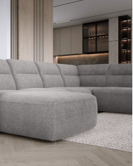 Narożnik Calvano XL, elektrycznie wysuwane siedzisko, pojemnik, Wersal