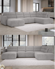 Narożnik Calvano XL, elektrycznie wysuwane siedzisko, pojemnik, Wersal