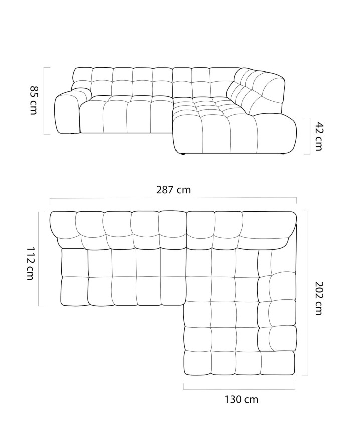 Narożnik Campile L, elektrycznie wysuwane siedzisko, WERSAL