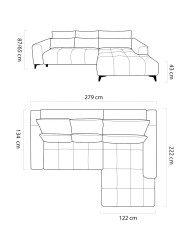 Narożnik Diego S, elektrycznie wysuwane siedzisko, WERSAL