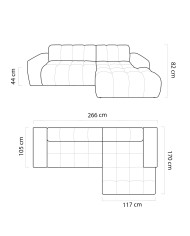 Narożnik Fabio S, elektrycznie wysuwane siedzisko, WERSAL