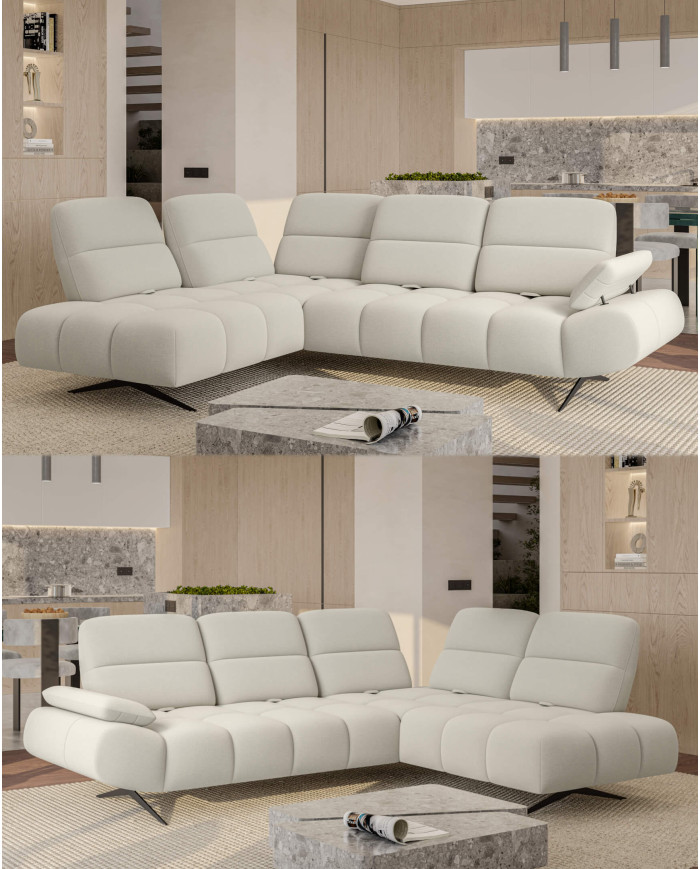 Narożnik Falcao L, przestawne oparcia x 5, regulowany podłokietnik, Wersal