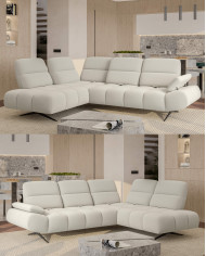 Narożnik Falcao L, przestawne oparcia x 5, regulowany podłokietnik, Wersal