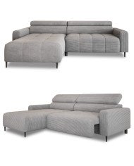 Narożnik Fly S, elektrycznie wysuwane siedzisko, regulowane zagłówki, Wersal