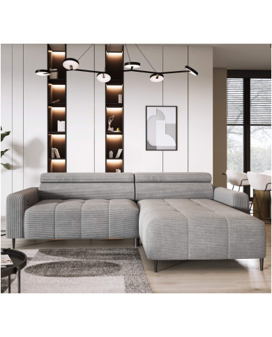 Narożnik Fly S, elektrycznie wysuwane siedzisko, regulowane zagłówki, Wersal