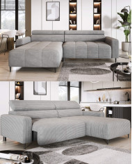 Narożnik Fly S, elektrycznie wysuwane siedzisko, regulowane zagłówki, Wersal