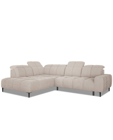 Narożnik Giovanni L, elektrycznie wysuwane siedzisko, przestawne oparcie x 1, regulowane zagłówki, Wersal