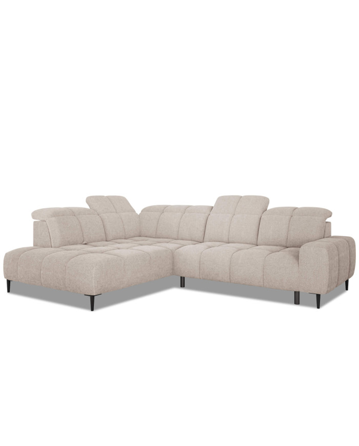 Narożnik Giovanni L, elektrycznie wysuwane siedzisko, przestawne oparcie x 1, regulowane zagłówki, Wersal