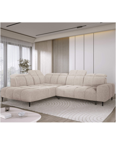 Narożnik Giovanni L, elektrycznie wysuwane siedzisko, przestawne oparcie x 1, regulowane zagłówki, Wersal