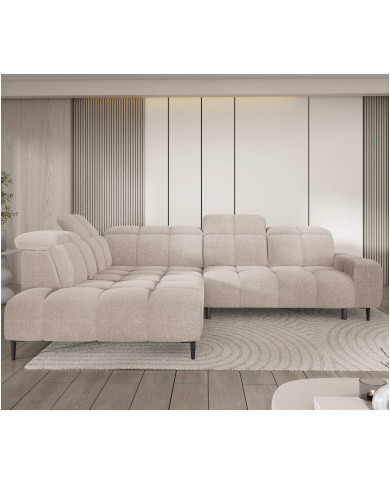 Narożnik Giovanni L, elektrycznie wysuwane siedzisko, przestawne oparcie x 1, regulowane zagłówki, Wersal