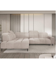 Narożnik Giovanni L, elektrycznie wysuwane siedzisko, przestawne oparcie x 1, regulowane zagłówki, Wersal