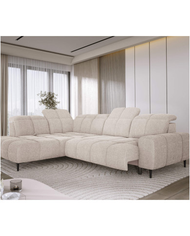 Narożnik Giovanni L, elektrycznie wysuwane siedzisko, przestawne oparcie x 1, regulowane zagłówki, Wersal