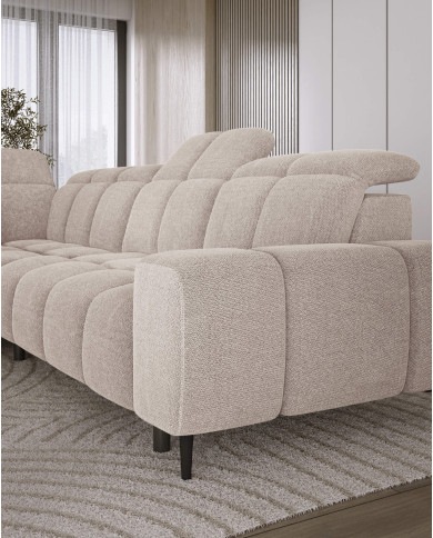 Narożnik Giovanni L, elektrycznie wysuwane siedzisko, przestawne oparcie x 1, regulowane zagłówki, Wersal