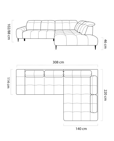 Narożnik Giovanni L, elektrycznie wysuwane siedzisko, przestawne oparcie x 1, regulowane zagłówki, Wersal