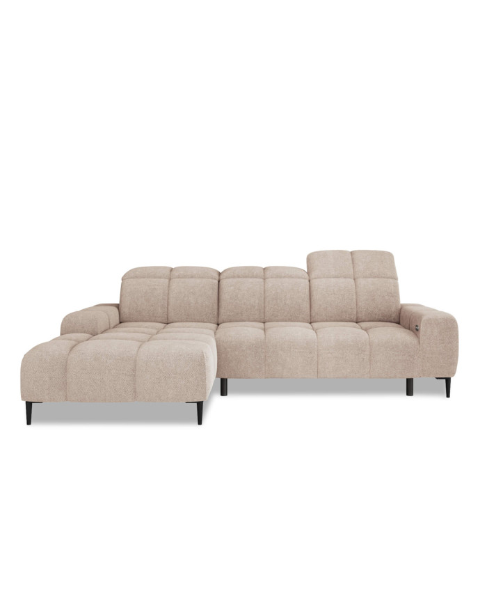 Narożnik Giovanni S, elektrycznie wysuwane siedzisko, regulowane zagłówki, Wersal