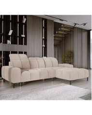 Narożnik Giovanni S, elektrycznie wysuwane siedzisko, regulowane zagłówki, Wersal