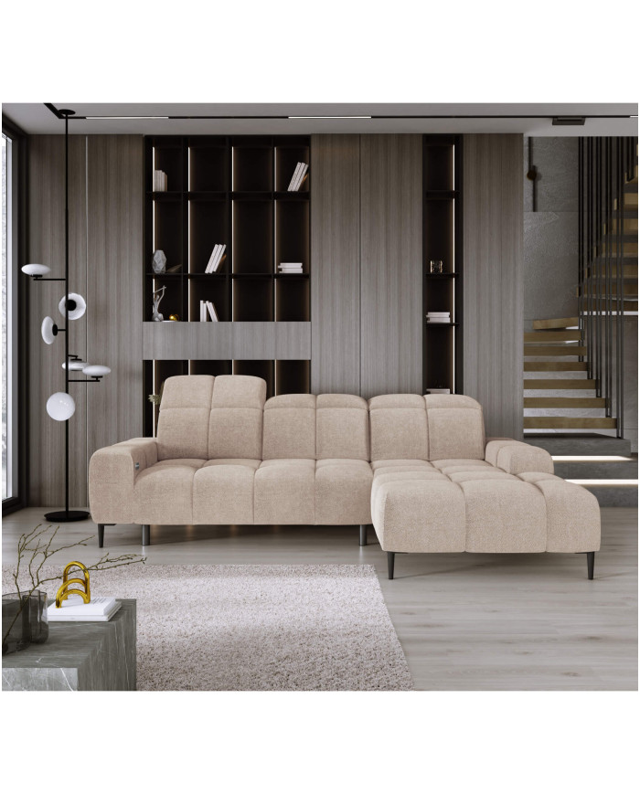 Narożnik Giovanni S, elektrycznie wysuwane siedzisko, regulowane zagłówki, Wersal