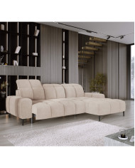 Narożnik Giovanni S, elektrycznie wysuwane siedzisko, regulowane zagłówki, Wersal