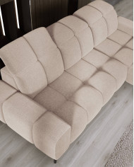 Narożnik Giovanni S, elektrycznie wysuwane siedzisko, regulowane zagłówki, Wersal