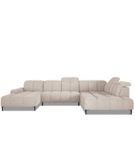 Narożnik Giovanni XL, elektrycznie wysuwane siedzisko, przestawne oparcie, regulowane zagłówki, Wersal