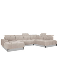 Narożnik Giovanni XL, elektrycznie wysuwane siedzisko, przestawne oparcie, regulowane zagłówki, Wersal