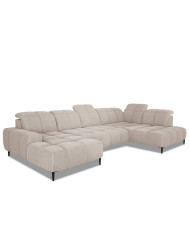 Narożnik Giovanni XL, elektrycznie wysuwane siedzisko, przestawne oparcie, regulowane zagłówki, Wersal