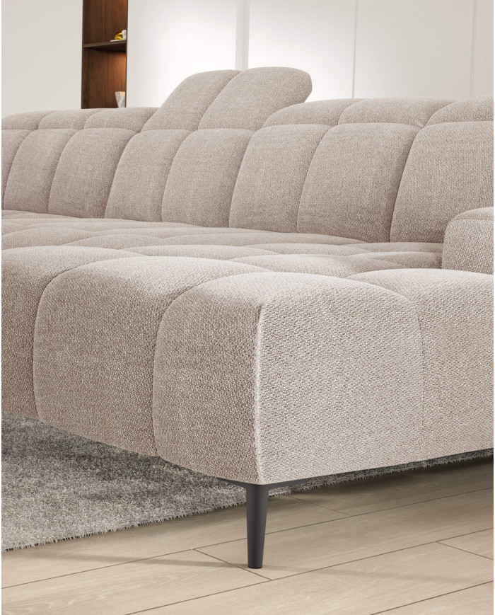 Narożnik Giovanni XL, elektrycznie wysuwane siedzisko, przestawne oparcie, regulowane zagłówki, Wersal