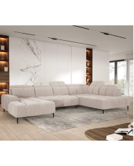 Narożnik Giovanni XL, elektrycznie wysuwane siedzisko, przestawne oparcie, regulowane zagłówki, Wersal