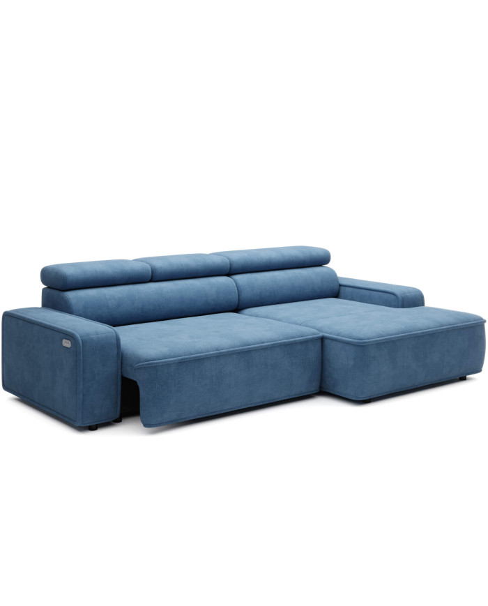 Narożnik Liam S, elektrycznie wysuwane siedzisko, regulowane zagłówki, Wersal