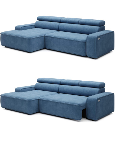 Narożnik Liam S, elektrycznie wysuwane siedzisko, regulowane zagłówki, Wersal