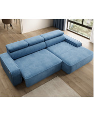 Narożnik Liam S, elektrycznie wysuwane siedzisko, regulowane zagłówki, Wersal