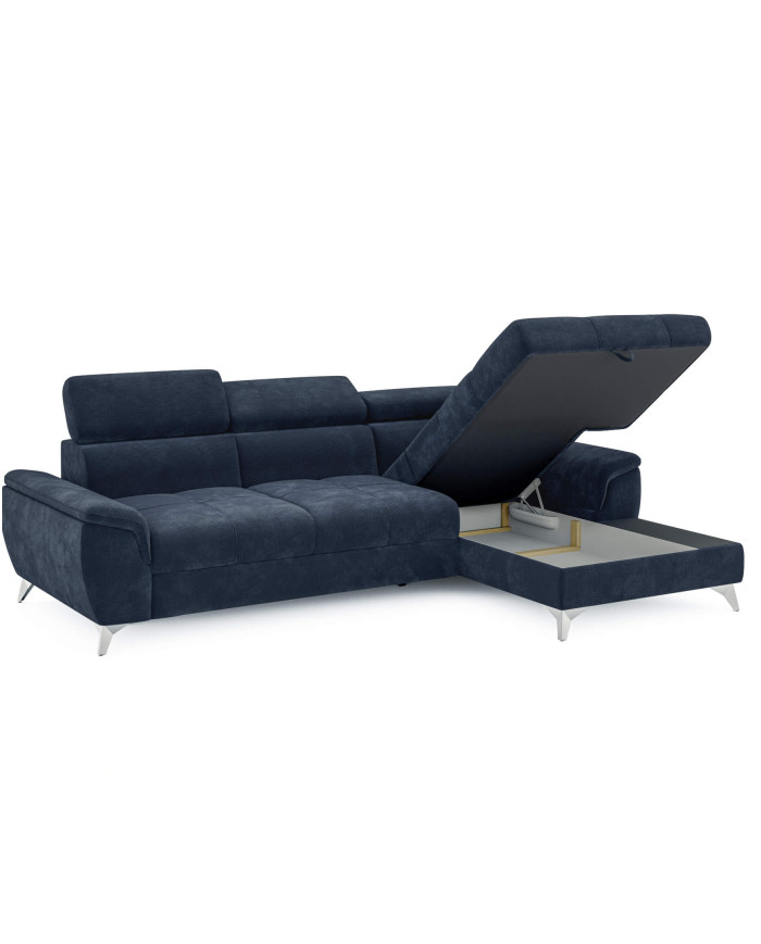 Narożnik Lugano S, funkcja spania, pojemnik, regulowane zagłówki, Wersal