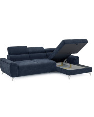 Narożnik Lugano S, funkcja spania, pojemnik, regulowane zagłówki, Wersal