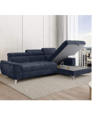 Narożnik Lugano S, funkcja spania, pojemnik, regulowane zagłówki, Wersal