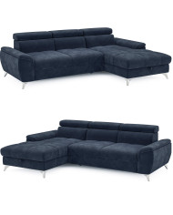 Narożnik Lugano S, funkcja spania, pojemnik, regulowane zagłówki, Wersal