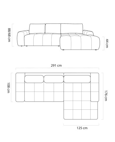 Narożnik Mailo S, funkcja spania, pojemnik, Wersal