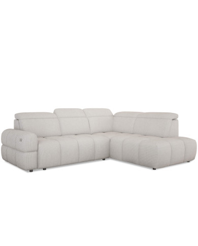 Narożnik Mateo L, funkcja spania, elektryczny wysuw siedziska, pojemnik, regulowane zagłówki, Wersal