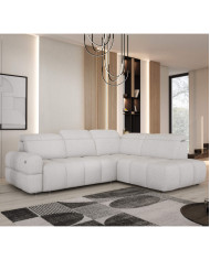 Narożnik Mateo L, funkcja spania, elektryczny wysuw siedziska, pojemnik, regulowane zagłówki, Wersal