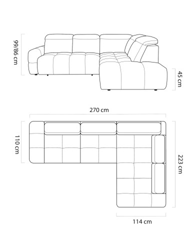 Narożnik Mateo L, funkcja spania, elektryczny wysuw siedziska, pojemnik, regulowane zagłówki, Wersal
