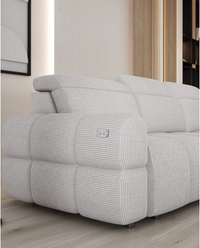 Narożnik Mateo L, funkcja spania, elektryczny wysuw siedziska, pojemnik, regulowane zagłówki, Wersal