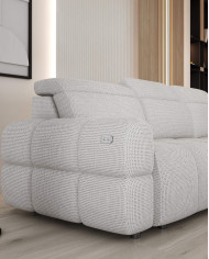 Narożnik Mateo L, funkcja spania, elektryczny wysuw siedziska, pojemnik, regulowane zagłówki, Wersal